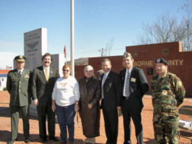 Claiborne County Veterans Day Ceremony L-R- Major Lee Brame, Senator Mike Williams, Joyce P. Watson, Ollie Ellison, Judge John McAfee, Scott Marlow, Ralph Smock - Vietnam #142