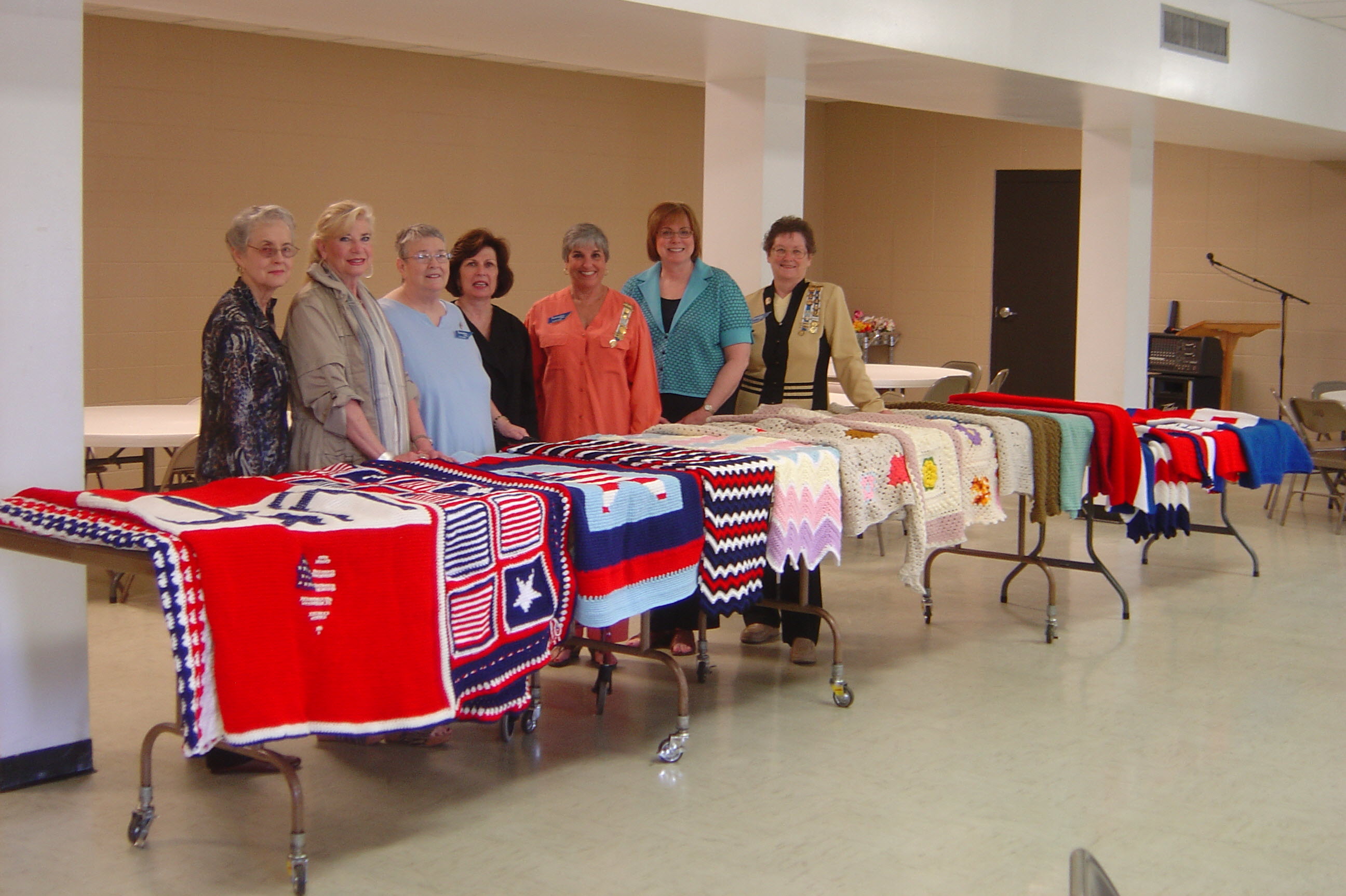 Afghan donations made by French Lick members for the VA hospital in 									Murfreesboro