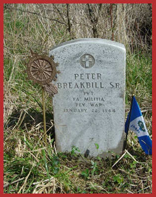 Peter Breakbill, Sr. tombstone