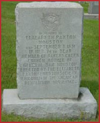 Elizabeth Paxton Houston grave marker