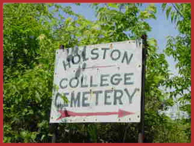 Holston College Cemetrey sign
