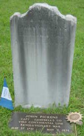John Pickens tombstone