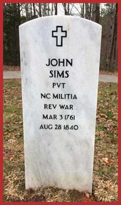 John Sims tombstone