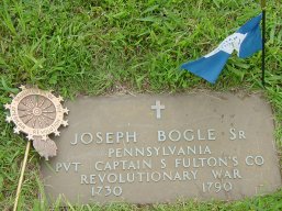 Joseph Bogle, Sr. grave marker