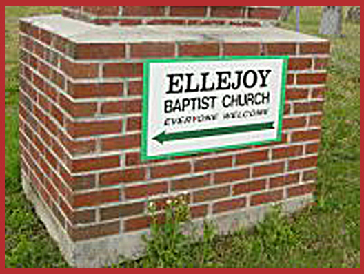 Ellejoy Baptist Church sign