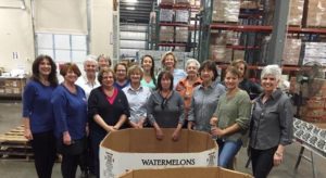 Chapter members gathered at the Chattanooga Area Food Bank to sort and box items for distribution.