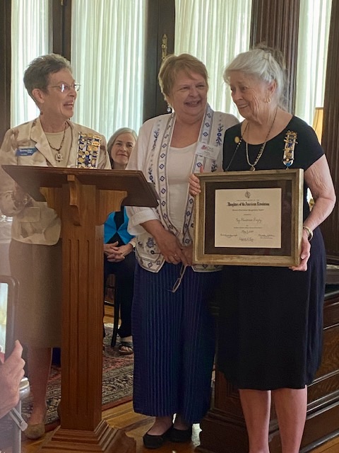 Honoring member Kay Bagby with the NSDAR Historic Preservation Recognition Award