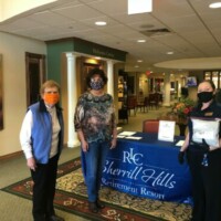 Delivering Masks sewn by DAR member to Sherrill Hills Retirement Resort
