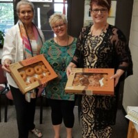 Giving donuts to Teachers for Teacher Appreciation Week