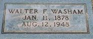 Walter F. Washam tombstone