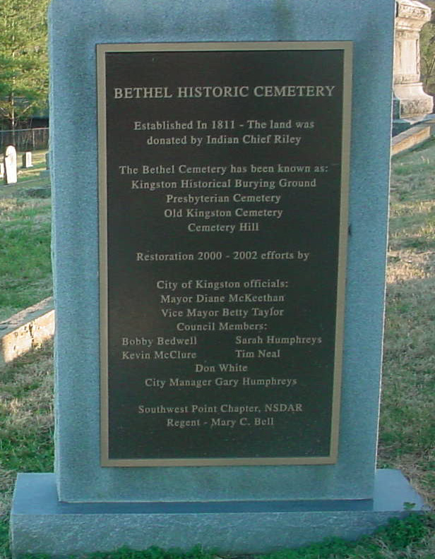 Bethel Cemetery Marker